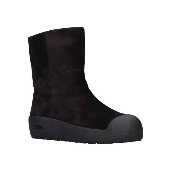 NEW BALLY women's gstaad suede leather shirling lined boots in black